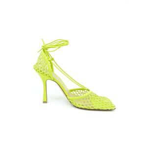 Bottega Veneta Stretch Mesh Heel Sandals - It 39.5 Us 9.5 Lime Green